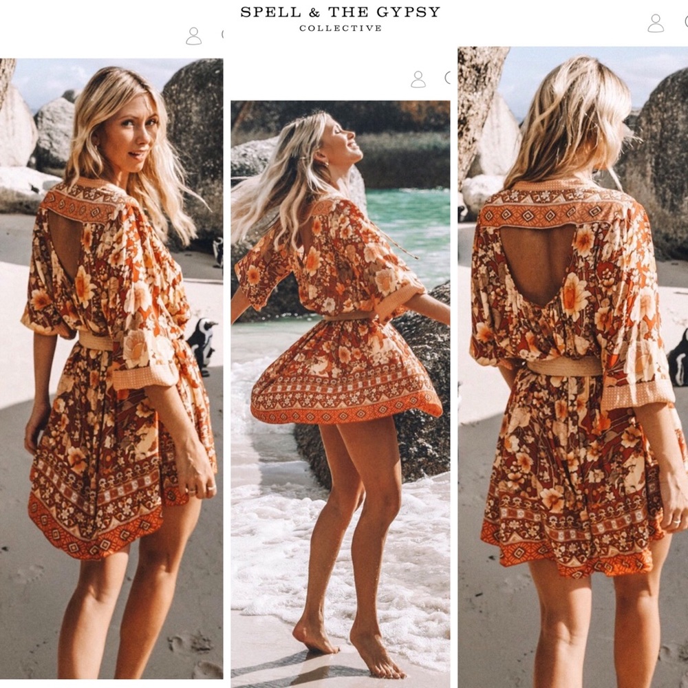 Trade Spell Amethyst keyhole smock dress